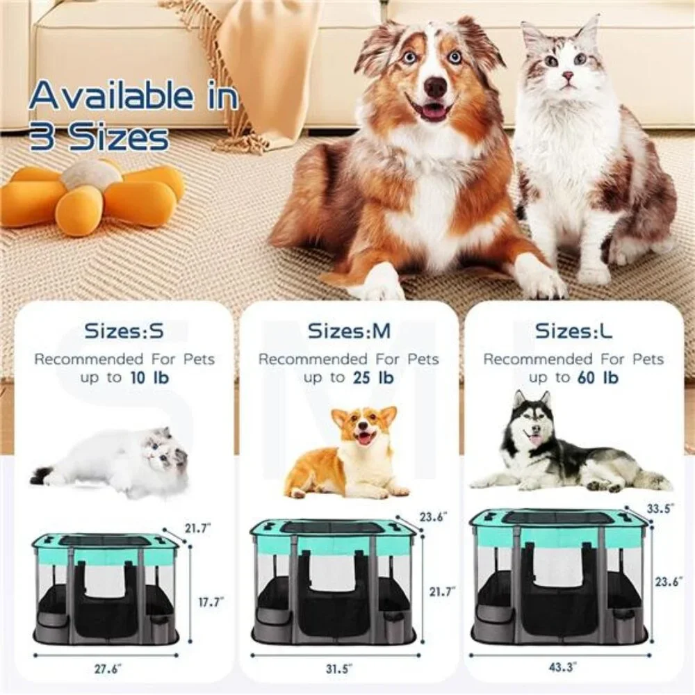 Dog Playpen,Pet Playpen,Foldable Dog Cat Playpens,Portable Exercise Kennel Tent